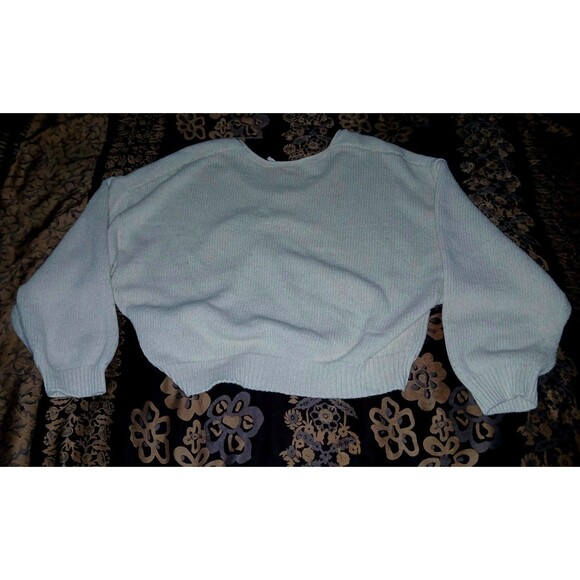 Free People 100%Cotton Boho Oatmeal Sweater Sz M Slouchy Oversized Coastal Chic - Picture 5 of 9